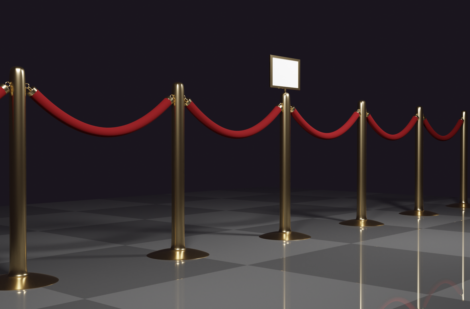 Brass Stanchions with Velvet Ropes & Sign preview image 3
